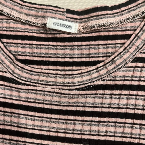 Revolve Monrow Ribbed Striped Knit 3/4 Sleeve Bodycon Midi Dress Women’s Size M - Picture 5 of 14